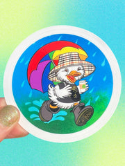 Grunge Duck Sticker 3 Inch