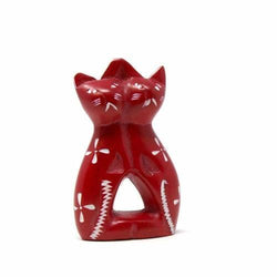 Soapstone Twin Cats: Dark Blue