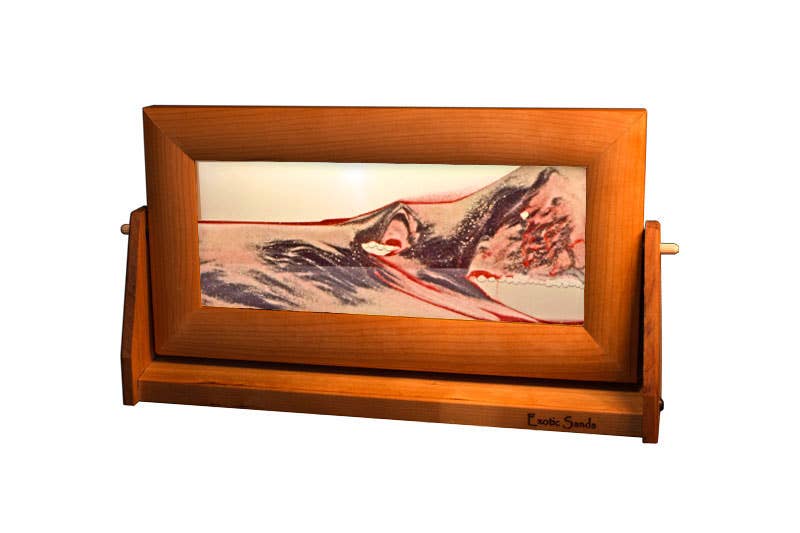 Cherry Wood (Traditional) Moving Sand Art Pictures: Volcanic Clear / Small
