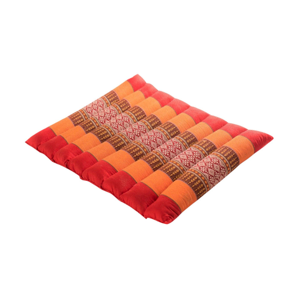 Zafuko Rollable Yoga & Meditation Cushion: Burgundy/Orange / Medium