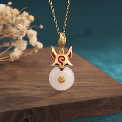 Fire Fox Jade Necklace