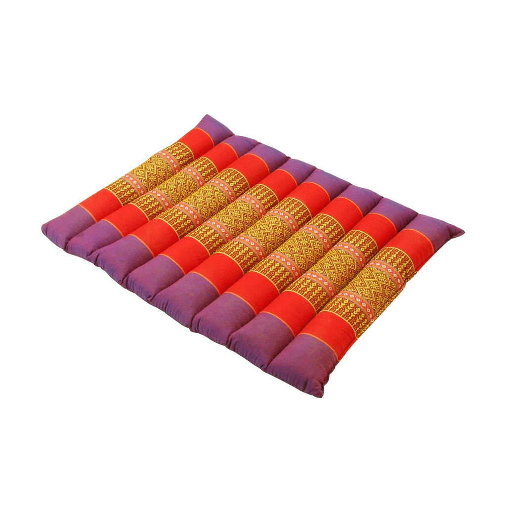 Zafuko Rollable Yoga & Meditation Cushion: Burgundy/Orange / Medium