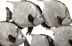 White Elegance Bannerfish School Wall Art 31X15