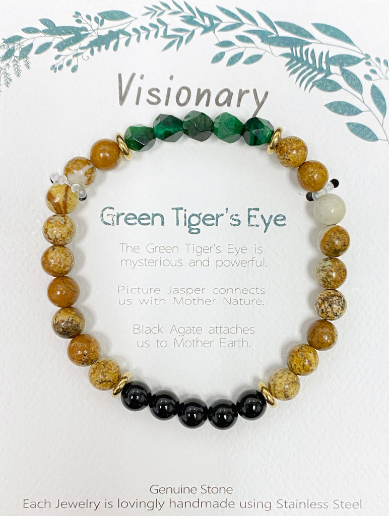 Stone Bracelet - Green Tiger's Eye