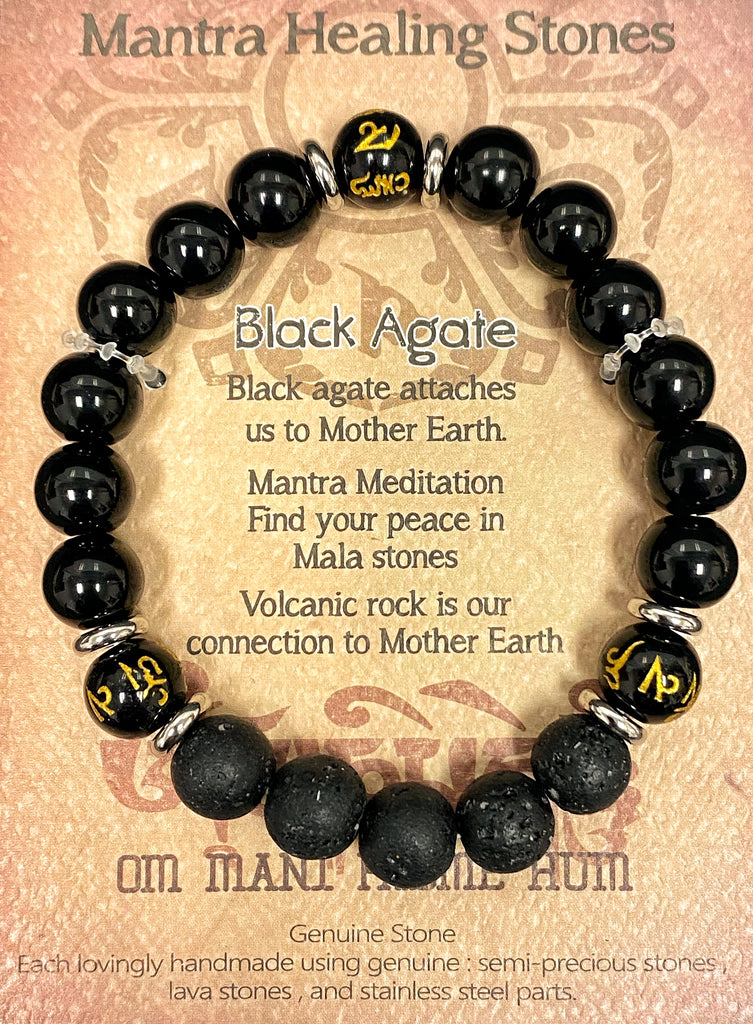 Healing Stone Bracelet - Black Agate
