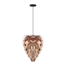 Conia Copper Medium Hardwired Pendant, Black Cord