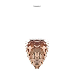 Conia Copper Medium Hardwired Pendant, White Cord