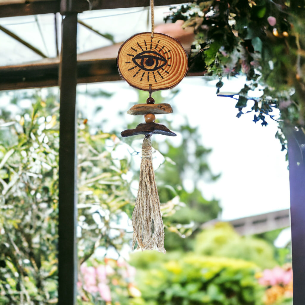 Handmade Hanging Mod Eye Pine Slice Ornament