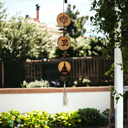 Hanging Lotus-Ohm-Yoga Pine Slice Ornament
