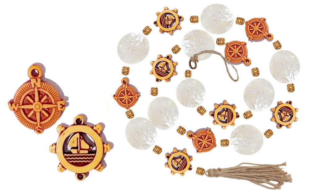 Boat's Wheel/Comp Capiz Garland