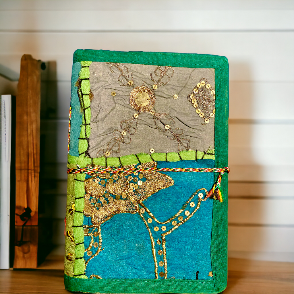Rajastahni Patchwork Journal - Light Green