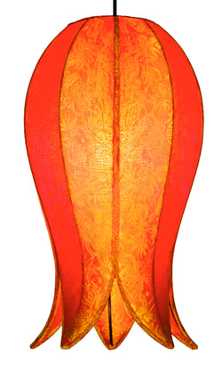 Hanging Flowering Lotus Lamp Medium, Citrus / Hardwire