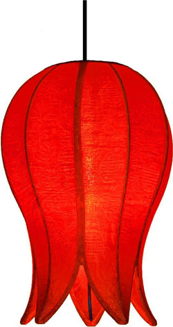 Hanging Flowering Lotus Lamp Small, Solar / 12' Swag Kit