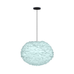 Eos Large Hardwired Pendant in Light Blue, Black Cord