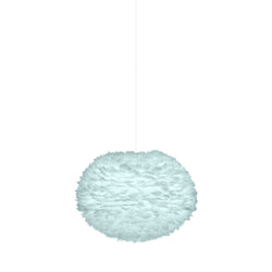 Eos Large Plug-In Pendant in Light Blue, White Cord
