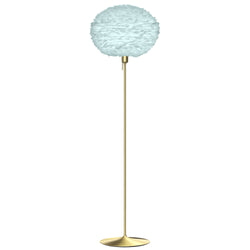 Eos Large Floor Lamp in Light Blue, Brushed Brass Base
