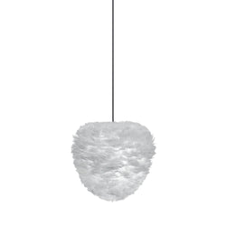 Eos Evia Large Plug-In Pendant in Grey, Black Cord