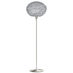 Eos Large Floor Lamp in Grey, Brushed Steel Base