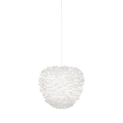 Eos Evia Large Plug-In Pendant in White, White cord