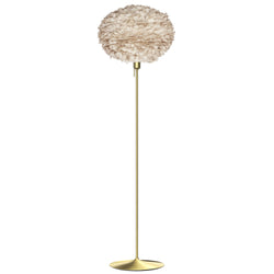 Eos Large Floor Lamp in Grey, Brushed Brass Base