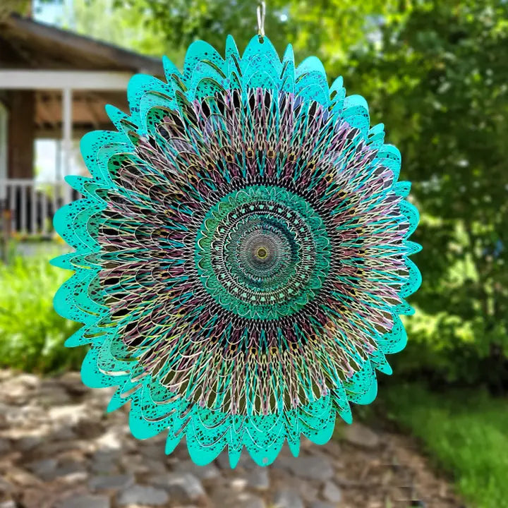 SteadyDoggie Wind Spinner Mandala Hibiscus 30cm (12inches) – 3D Stainless Steel – Laser Cut Metal Art Geometric Pattern - Hanging Wind Spinner, Kinetic Yard Art Decorations - Indoor/Outdoor Décor SteadyDoggie Wind Spinner Mandala Hibiscus 30cm (12inches) – 3D Stainless Steel – Laser Cut Metal Art Geometric Pattern - Hanging Wind Spinner, Kinetic Yard Art Decorations - Indoor/Outdoor Décor
