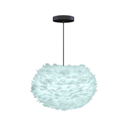 Eos Medium Hardwired Pendant in Light Blue, Black Cord