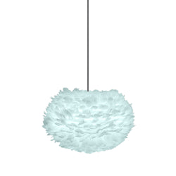 Eos Medium Plug-In Pendant in Light Blue, Black Cord
