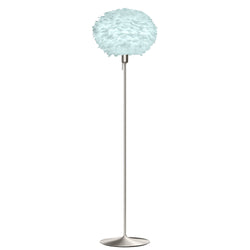 Eos Medium Floor Lamp in Light Blue, Brushed Steel Base