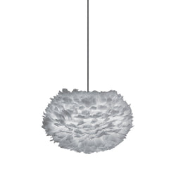 Eos Medium Plug-In Pendant in Grey, Black Cord