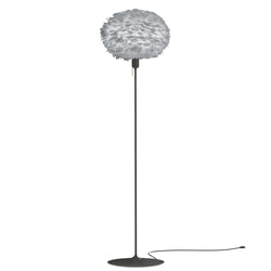 Eos Medium Floor Lamp in Grey, Black Base