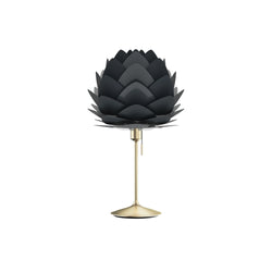 Aluvia Table Lamp in Anthracite Grey, Brushed Brass Base