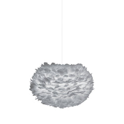 Eos Medium Plug-In Pendant in Grey, White Cord