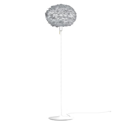 Eos Medium Floor Lamp in Grey, White Base