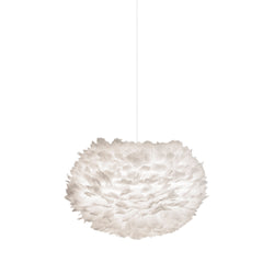 Eos Medium Plug-In Pendant in White, White Cord