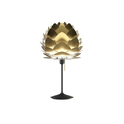 Aluvia Table Lamp in Brushed Brass, Black Base