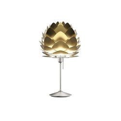 Aluvia Table Lamp in Brushed Brass, Brushed Steel Base