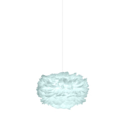 Eos Mini Plug-In Pendant in Light Blue, White Cord