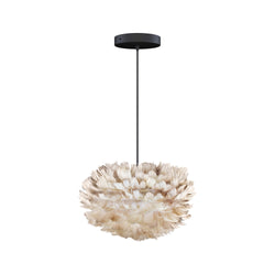 Eos Mini Hardwired Pendant in Light Brown, Black Cord