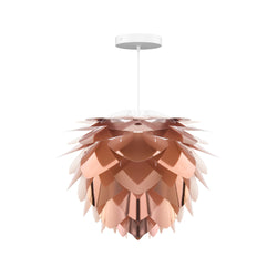 Silvia Copper Mini Hardwired Pendant, White Cord