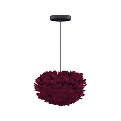 Eos Mini Hardwired Pendant in Red, Black Cord