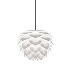 Silvia White Mini Plug-In Pendant, Black Cord