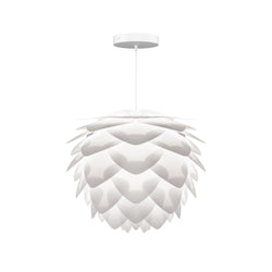Silvia White Mini Hardwired Pendant, White Cord