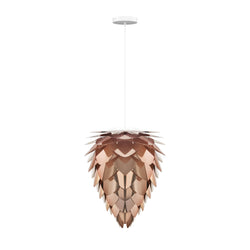 Conia Copper Mini Hardwired Pendant, White Cord