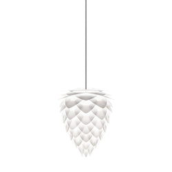 Conia White Mini Plug-In Pendant, Black Cord