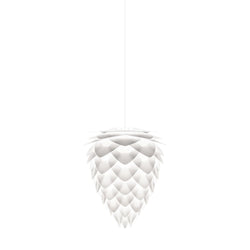 Conia White Mini Plug-In Pendant, White Cord