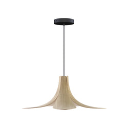 Jazz Hardwired Pendant in Light Oak, Black Cord