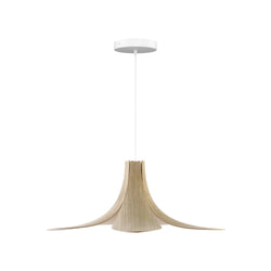 Jazz Hardwired Pendant in Light Oak, White Cord