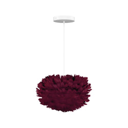 Eos Mini Hardwired Pendant in Red, White Cord