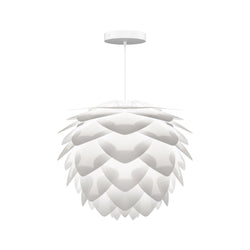 Silvia White Medium Hardwired Pendant, White Cord