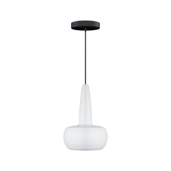 Clava Pendant Matte White, Black Cord